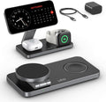 UEQ Foldable 3 in 1 Wireless Charging Station for Apple Magsafe Charger Stand,Fast Magnetic Wireless Charger Station for iPhone 17 Air 16 15 14 13 12 Series,Airpods Pro,Apple Watch Ultra (Pure Black)